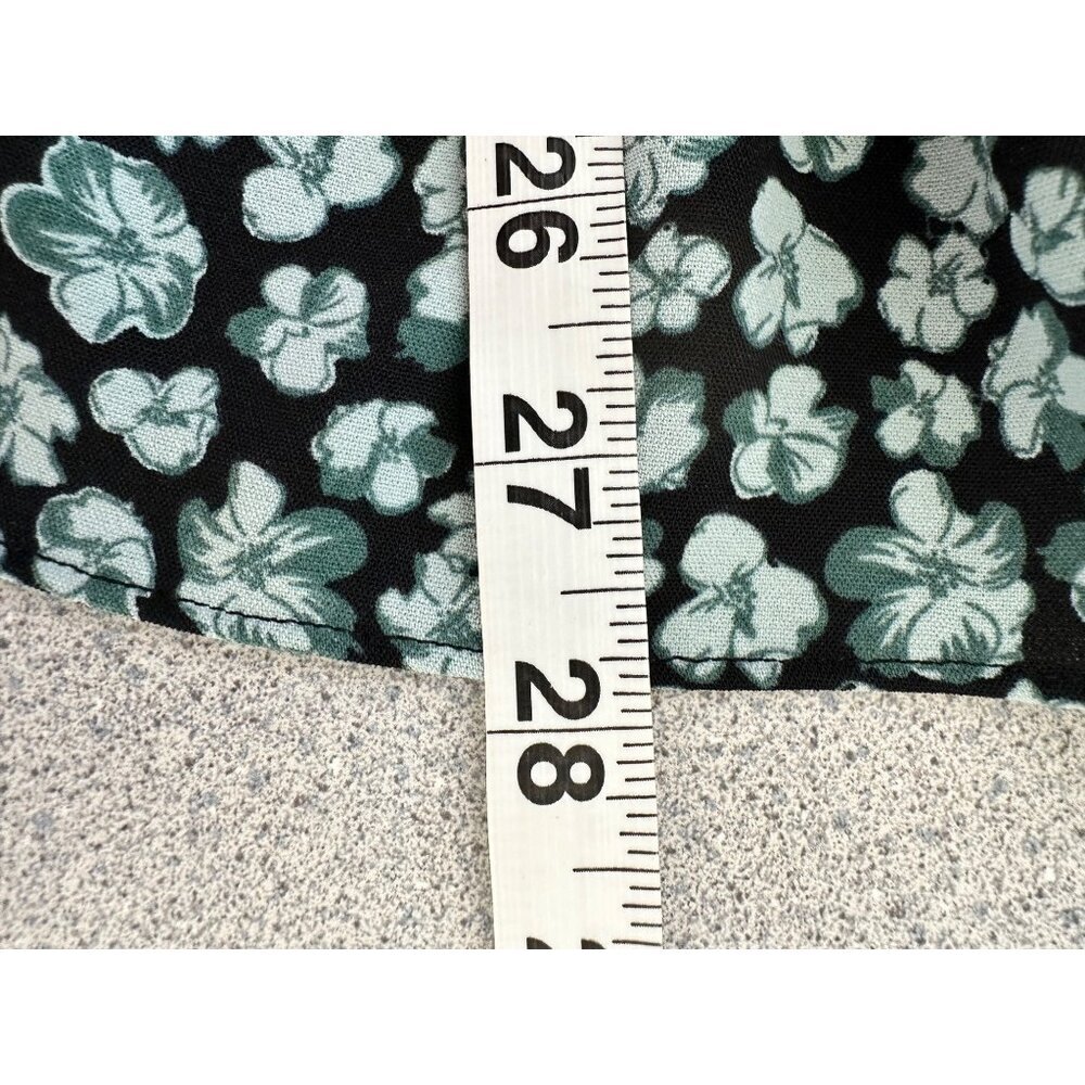 Nine West Short Sleeve Square Neck Peplum Blouse Women Large Black Floral NWT - Picture 11 of 11